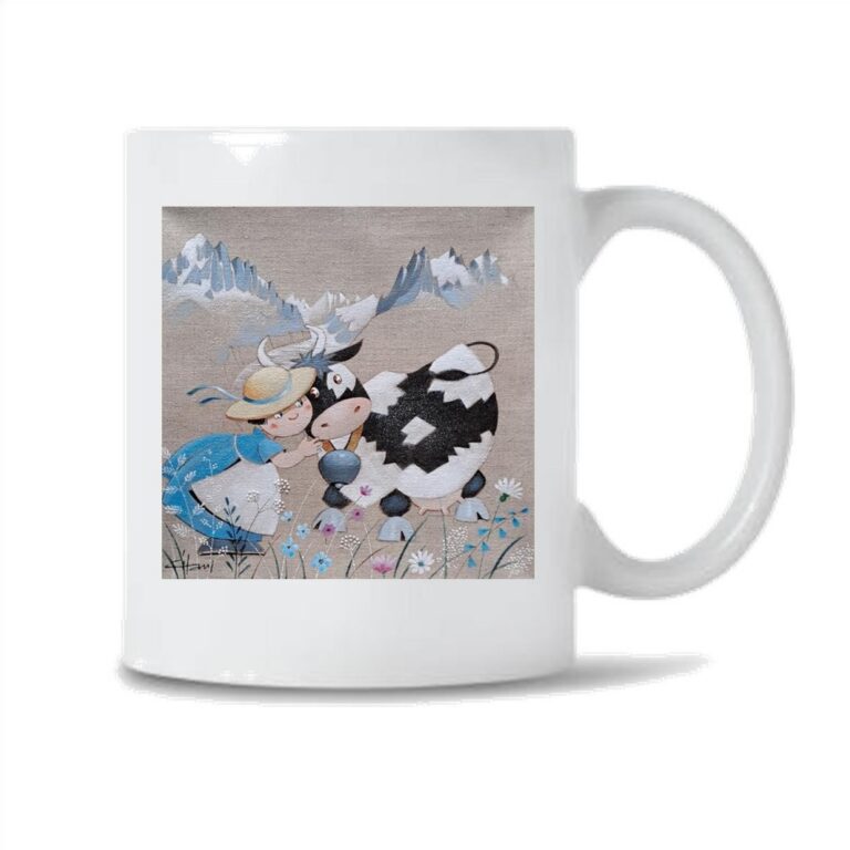 Mug et pot à crayons Fillette et vache