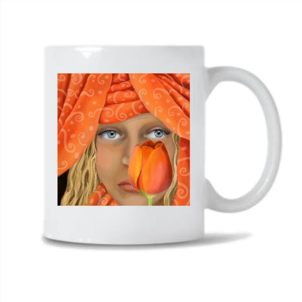 Mug et pot à crayons Jeune fille à la tulipe