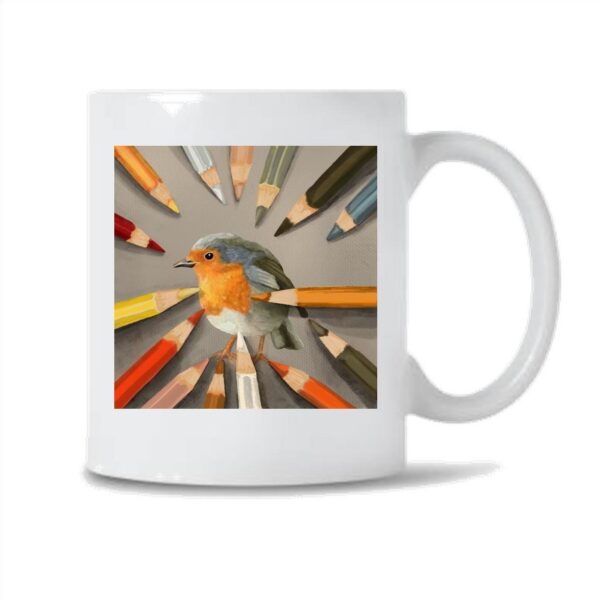 Mug et pot à crayons Rouge-gorge et crayons